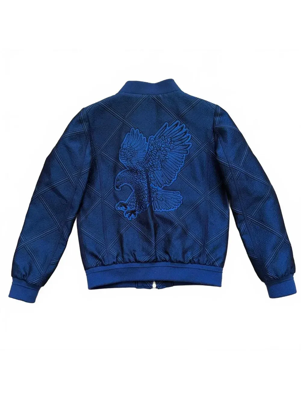 Stefano Ricci SR Junior Eagle Silk Lined Bomber Jacket Italy Navy Blue Youth 10Y